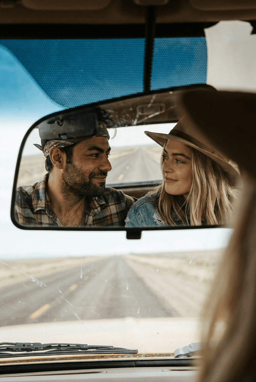 Vintage & Vehicle Style - Professional AI couple photo package | Couple AI